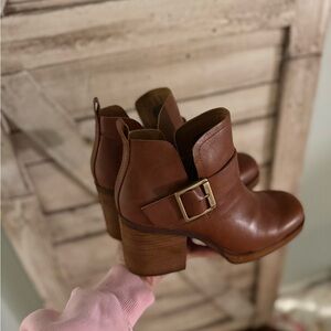 Kork-Ease Brown Leather Ankle Boots